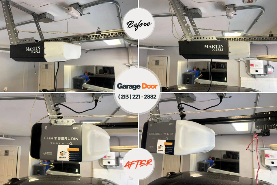 Before and after: garage door repair Lynnwood, WA